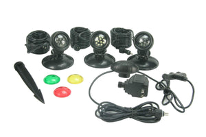 Ensemble 3 lumières submersibles Led 3 couleurs 10 watts